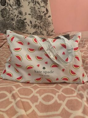 kate spade White Tote with Pink & Green Watermelon Print New without tags!